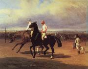 Alfred Dedreux Oil undated before the race painting